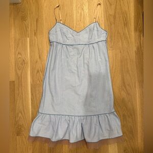 Marc Jacobs Light-Blue Chambray & Tulle Mini Dress – Size 2 (US)